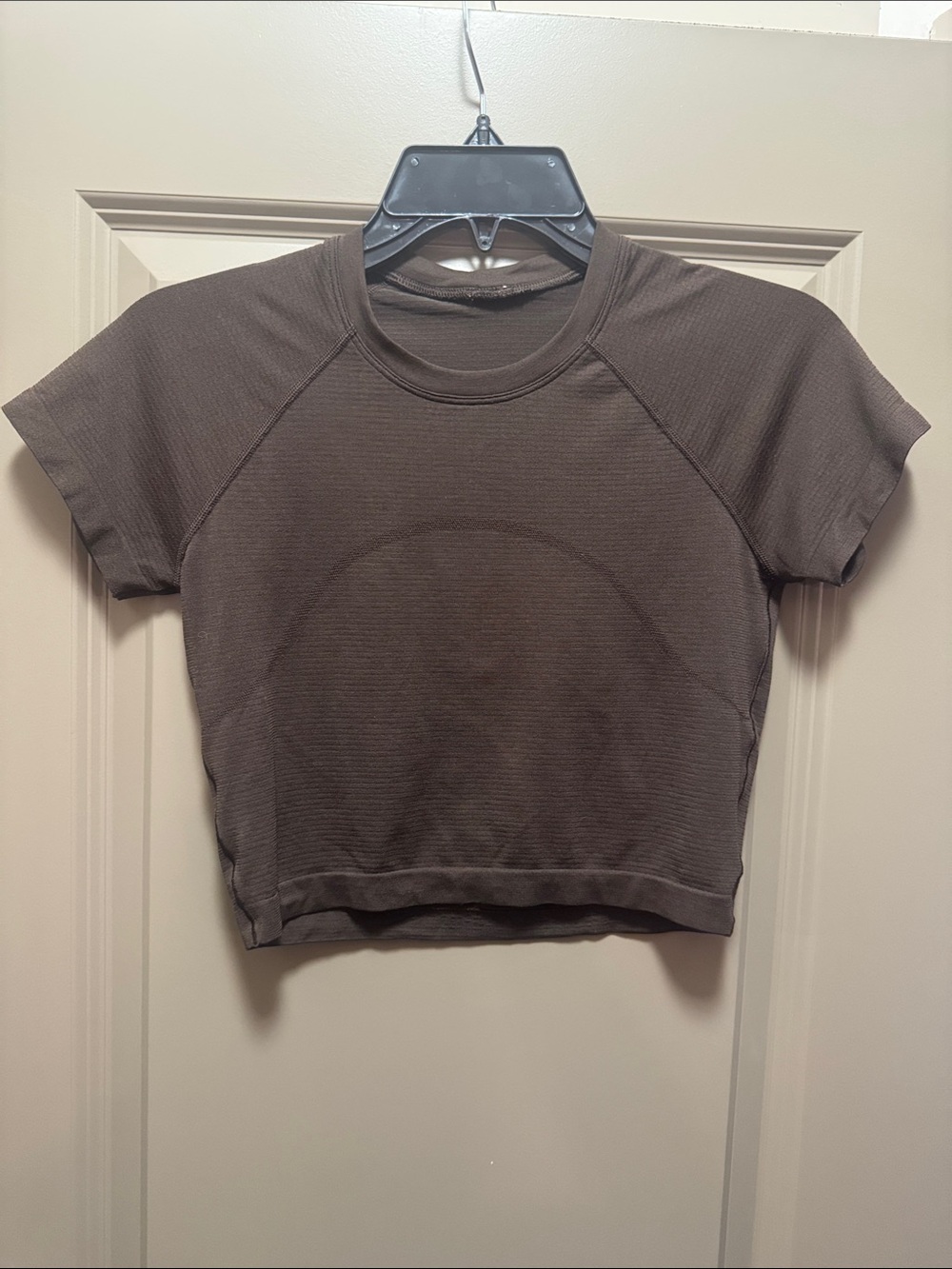 lululemon athletica swiftly tech cropped shirt 2.0 in Espresso brown